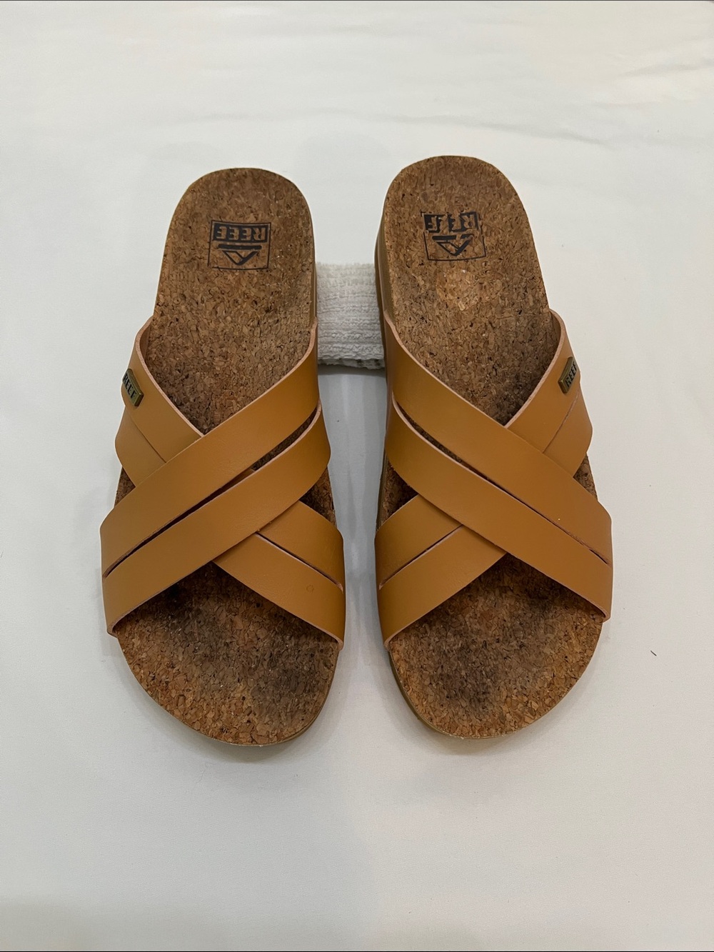 Reef Women’s Cushion Bloom HITan Crisscross Cork Slide Platform Sandals SZ9